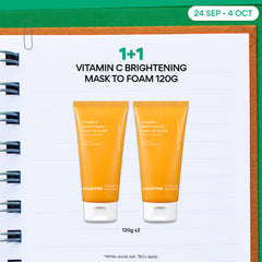 [1+1] Vitamin C Brightening Mask to Foam 120g - Facial Cleanser for Brightening & Gentle Exfoliation
