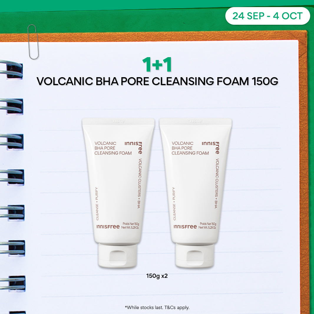 [1+1] Volcanic BHA Pore Cleansing Foam 150g - Deep Facial Cleanser for Sensitive & Oily Skin