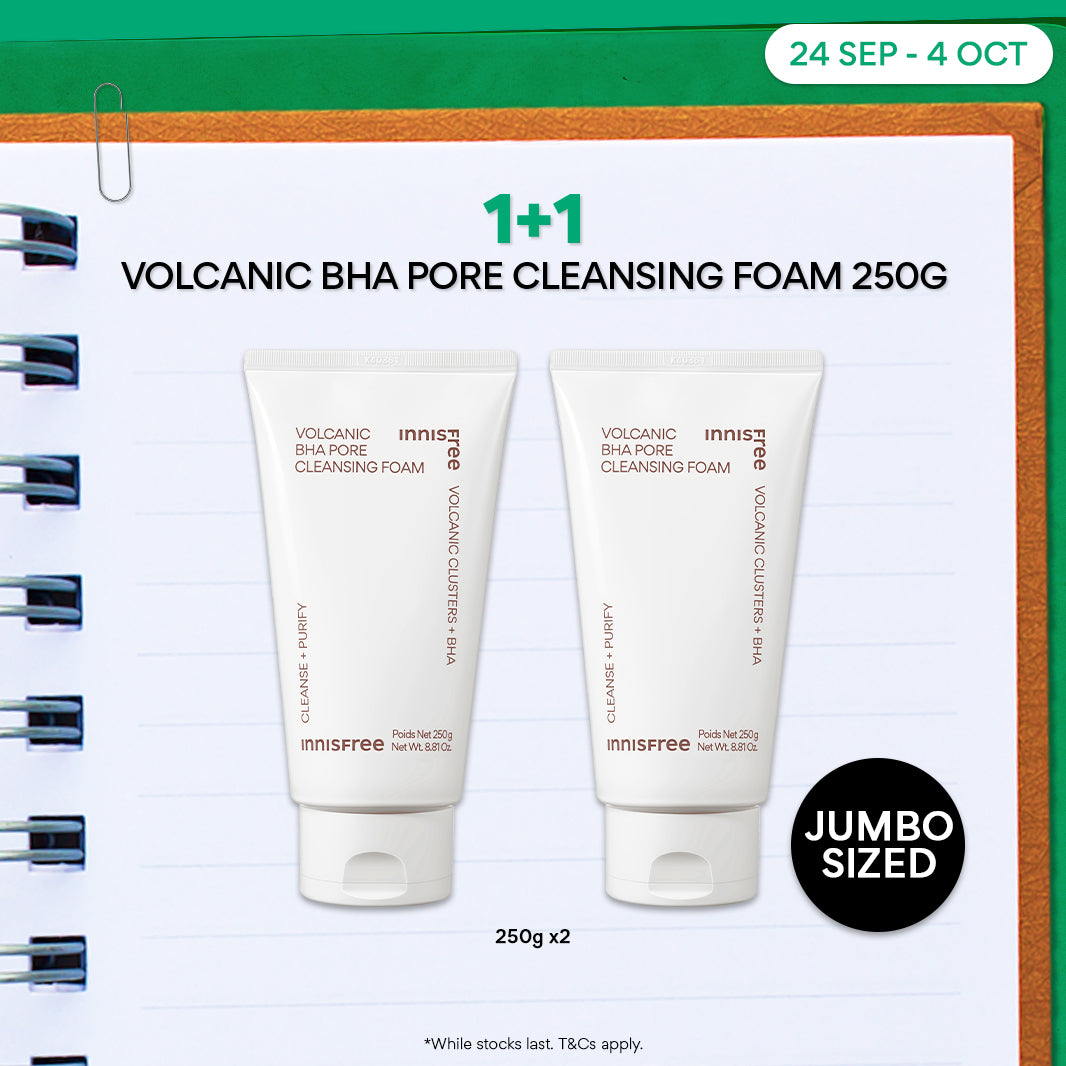 [1+1] Volcanic BHA Pore Cleansing Foam 250g - Deep Facial Cleanser for Sensitive & Oily Skin