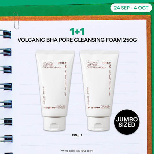 [1+1] Volcanic BHA Pore Cleansing Foam 250g - Deep Facial Cleanser for Sensitive & Oily Skin