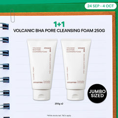 [1+1] Volcanic BHA Pore Cleansing Foam 250g - Deep Facial Cleanser for Sensitive & Oily Skin