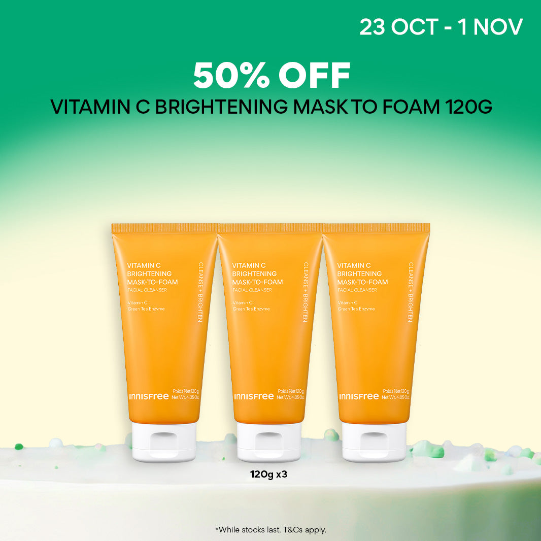 [50% OFF] Vitamin C Brightening Mask to Foam Trio 120g - Facial Cleanser for Brightening & Gentle Exfoliation