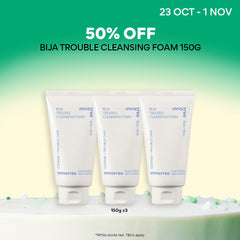 [50% OFF] Bija Trouble Cleansing Foam Trio 150g - Facial Cleanser for Sensitive & Oily Skin