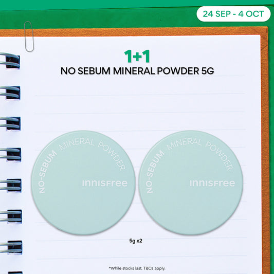 [1+1] No Sebum Mineral Powder 5g - Makeup Setting Loose Powder, Oil Control