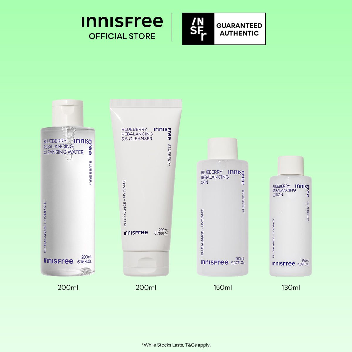 Blueberry Skin Rebalancing Set - Cleanser, Toner & Lotion for Healthy Oil Moisture Balance