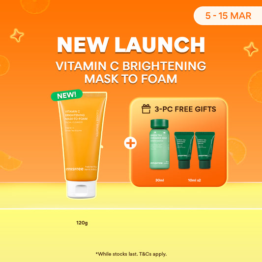 NEW! Vitamin C Brightening Mask to Foam - Cleanser with exfoliating AHA PHA for dead skin, dull skin