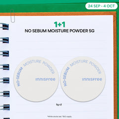[1+1] No Sebum Moisture Powder 5g - Makeup Setting Loose Powder, Oil Control for Dry Skin