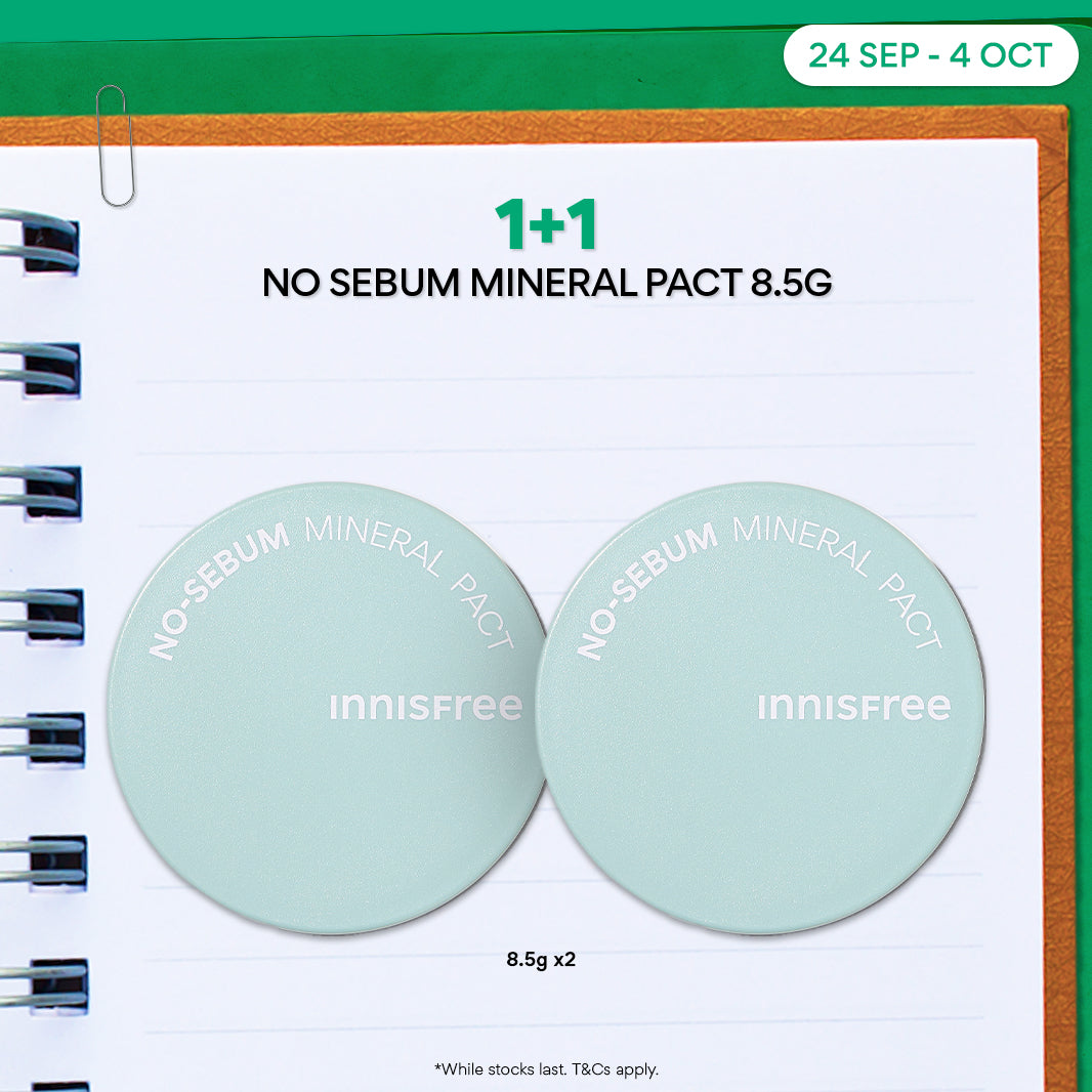 [1+1] No Sebum Mineral Pact 8.5g - Makeup Setting Compact Powder, Oil Control