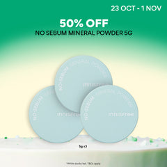 [50% OFF] No Sebum Mineral Powder Trio 5g - Loose Powder for Setting Makeup