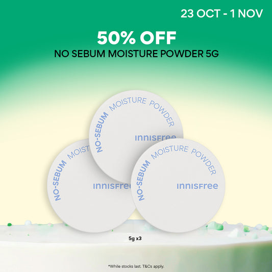 [50% OFF] No Sebum Moisture Powder Trio 5g - Loose Powder for Dry Skin