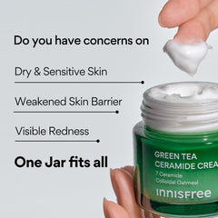 [COMING SOON] INNISFREE Green Tea Ceramide Cream 50ml - Hydrating Moisturiser for Deep Hydration, Moisture
