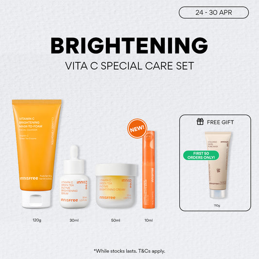 Vitamin C Power Brightening Set - Cleanser, Serum, Cream & NEW Eye Serum for Targeted Dark Spot Care