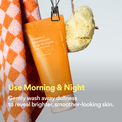 NEW! Vitamin C Brightening Mask to Foam - Cleanser with exfoliating AHA PHA for dead skin, dull skin