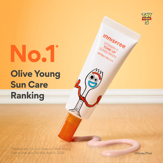 [INNISFREE x TOY STORY] Vitamin C Tone Up Sunscreen Set + FREE Random Keychain - Limited Edition, SPF & Dark Spot care