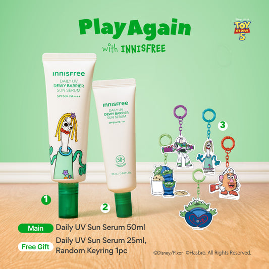 [INNISFREE x TOY STORY] Daily UV Dewy Barrier Sun Serum Set + FREE Random Keychain - Limited Edition, SPF & Hydration