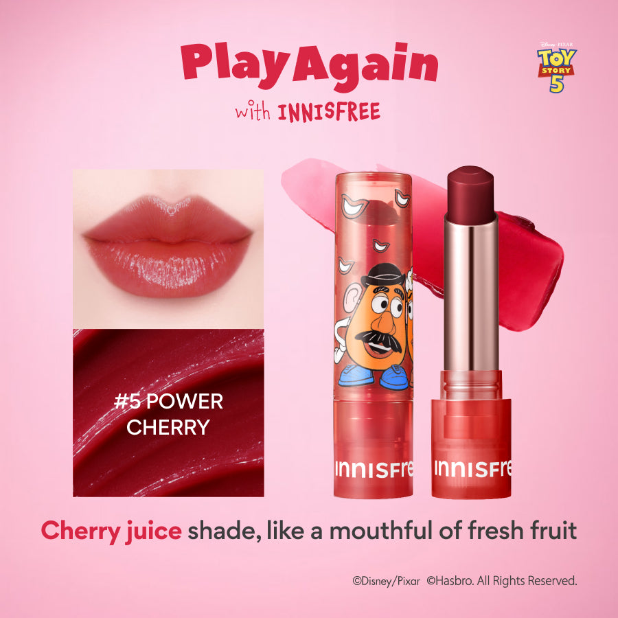 [INNISFREE x TOY STORY] Dewy Tint Lip Balm - Limited Edition, Choose from 2 Shades (Rose Brick / Power Cherry)