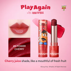 [INNISFREE x TOY STORY] Dewy Tint Lip Balm - Limited Edition, Choose from 2 Shades (Rose Brick / Power Cherry)