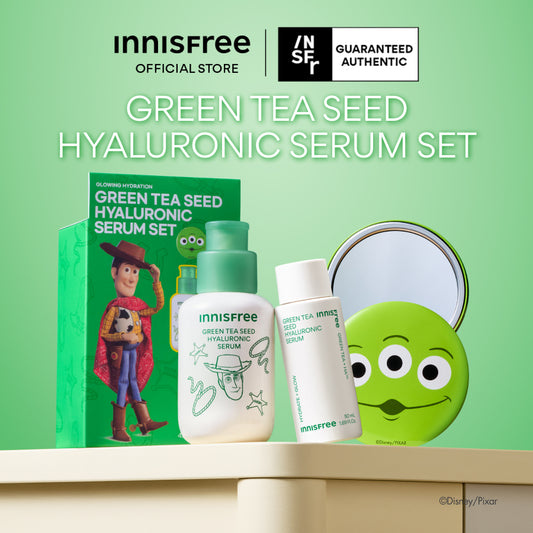 [INNISFREE x TOY STORY] Green Tea Seed Hyaluronic Serum Set + FREE Alien Mirror - Limited Edition