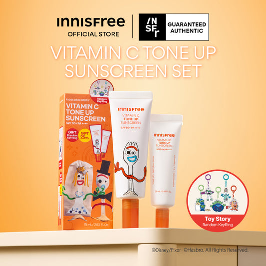 [INNISFREE x TOY STORY] Vitamin C Tone Up Sunscreen Set + FREE Random Keychain - Limited Edition, SPF & Dark Spot care